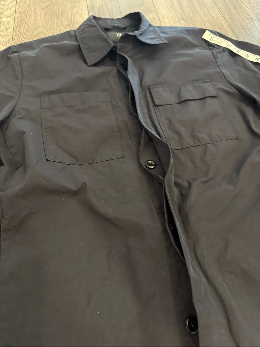 Banana Republic Black Covered Button Down Long Sleeve Men Size: L Shirt Jacket